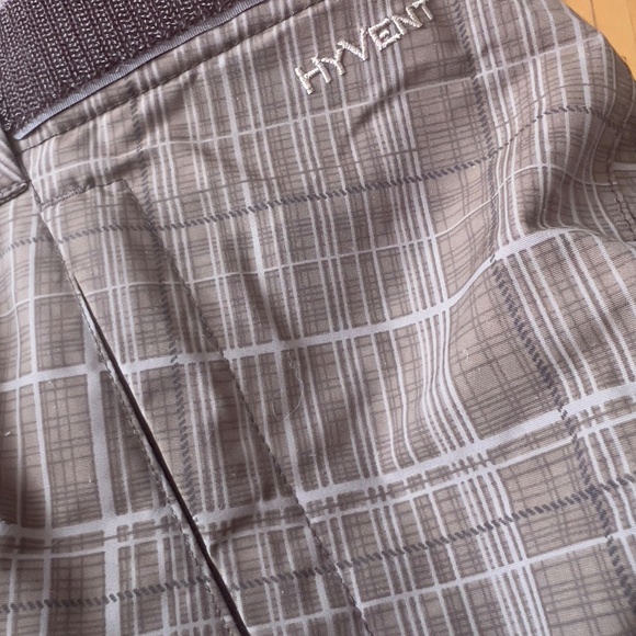 The North Face Hyvent nylon ski snow pants women's size L brown plaid pockets - Picture 9 of 9